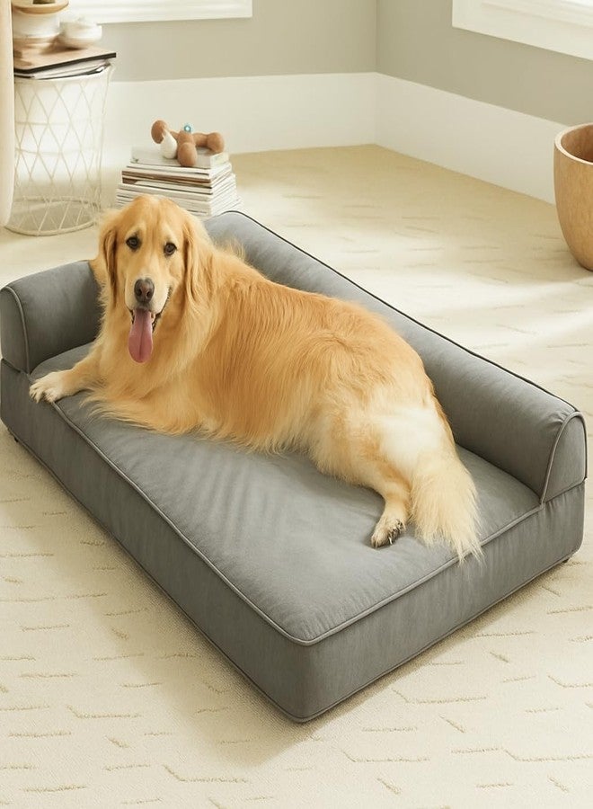 gorgeous Dog Beds Memory Foam Orthopadic Large Bed Waterproof Layer for Labrador, Bulldog, Retriever, Poodle, Large Breed Dogbed-(Grey, 36x27x4) - Image 1